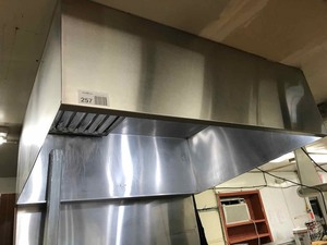 lot 257 image: Stainless Steel Vent-A-Hood (60x54.5) WITH Exhaust on roof.  Buyer is responsible for removal