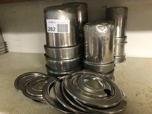 lot 282 image: SS Round Inserts and some lids