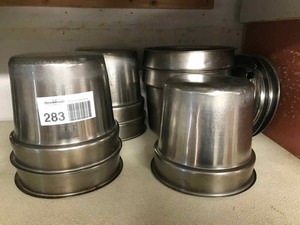 lot 283 image: Large Round SS Inserts, some lids