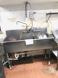 lot 288 image: Stainless Steel 3-Compartment Sink