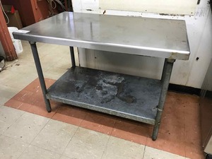 lot 298 image: Stainless Steel Work Table with galvanized under shelf