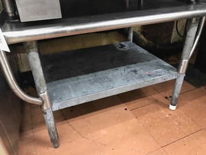 lot 97 image: Equipment Stand with Stainless Steel Top, galvanized under shelf