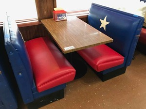 lot 104 image: Flagstop Booth (single) with table 24x42)