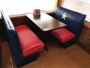 lot 106 image: Flagstop Booth (single) with table 24x42)