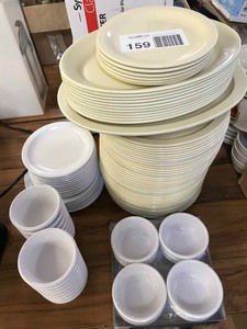 lot 159 image: Assorted plastic Plates and Bowls