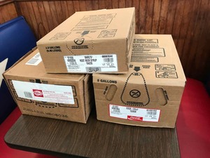 lot 189 image: Soda Syrups  (1) Dr. Pepper, (1) Bargs Root Beer, (1) Coca Cola