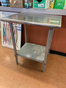 lot 16 image: Stainless Steel Table, galvanized under shelf, 30 x 23.5 x 35.5