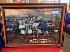 lot 20 image: Framed Print  Las Vegas Strip, 2000 aerial view