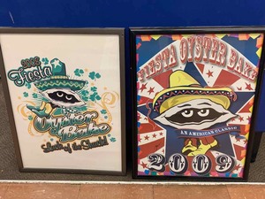 lot 22 image: (2) Framed Posters  Oyster Bake, 2008, 2009