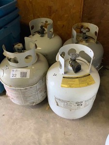 lot 22 image: (4) Empty Propane Bottles (small)