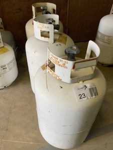 lot 23 image: (3) Empty Propane Bottles (30 lbs)