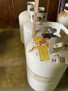 lot 24 image: (3) Empty Propane Bottles (30 lbs)