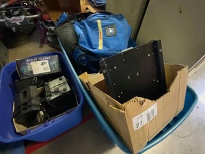 lot 27 image: Older Radios, Battery Charger, Misc. EMS Items