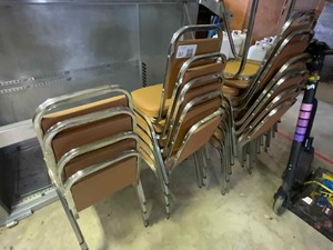 lot 37 image: Stacking Chairs (30, Chrome)
