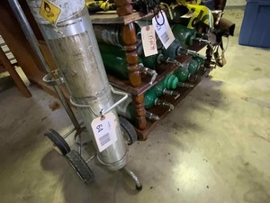 lot 64 image: Surplus  Asst. O2 Bottles, Small Cabinet
