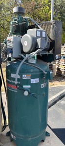 lot 10 image: Air Compressor (green) Champion Single Phase 5hp 80 gallon