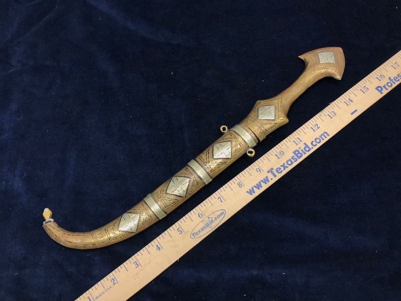 lot 171 image: Knife  Tourist Jambiya Brass Nickel