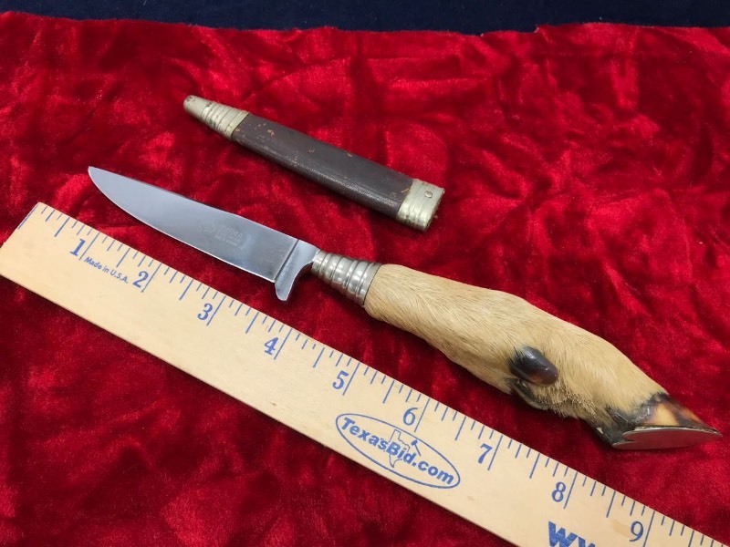 lot 182 image: Knife  Puma Deer Foot, Solingen Germany with Sheath