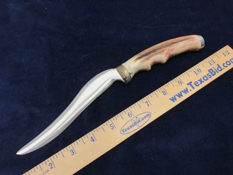 lot 212 image: Knife  Unfinished, Axis Handle, Brass Guard, Finger Grooves