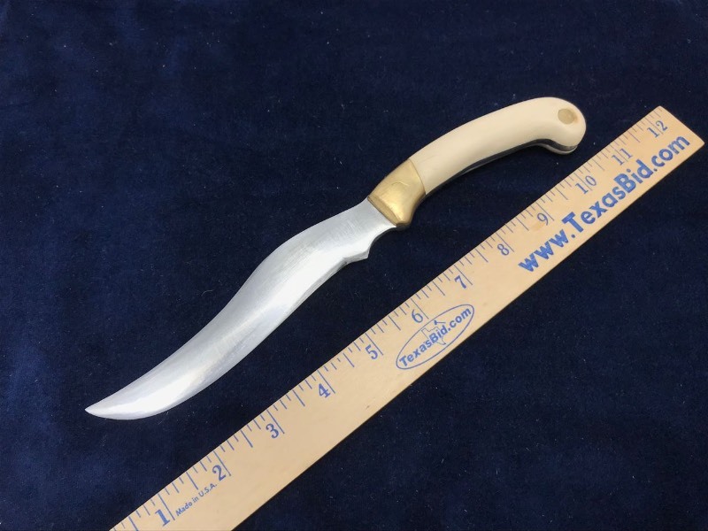 lot 220 image: Knife  Unfinished, Micarta & Brass Handle