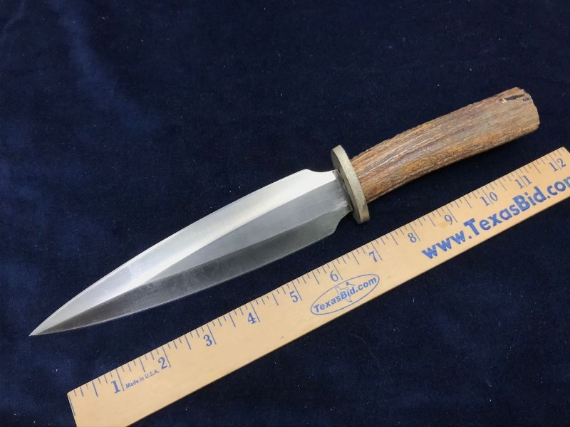 lot 223 image: Knife  Dagger, Sambar Stag, Nickel Guard