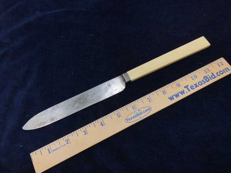 lot 248 image: Knife  Alexander Clark, Sheffield England, Bone Fast Welbeck Handle