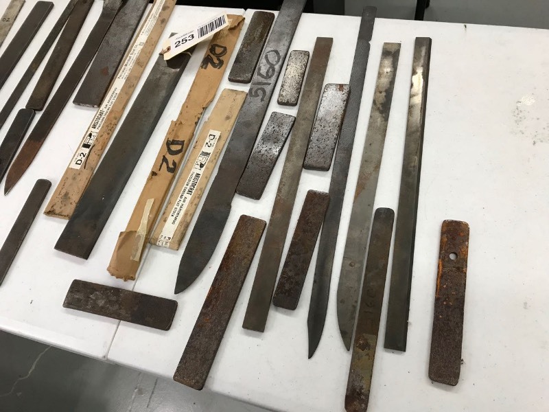 lot 253 image: Assorted Knifemaking Steels (D2, 5160, 1095)