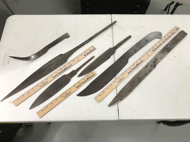 lot 260 image: Large Unfinished Forged Knife Blanks