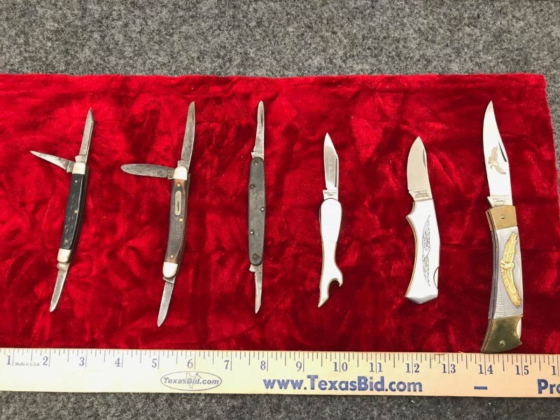 lot 288 image: (6) Asst. Pocket Knives
