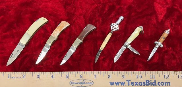 lot 298 image: (6) Miniature Knives (Parker, Valor, Imperial)