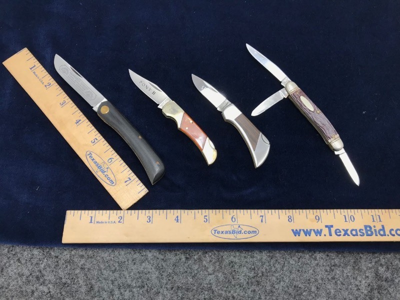 lot 299 image: (4) Knives Valor, Imperial, German Sodabuster
