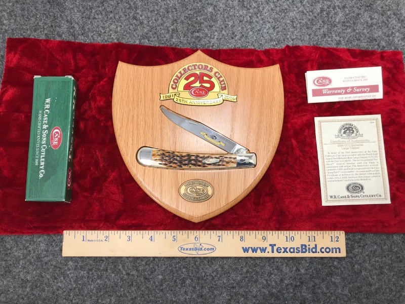 Case Collectors Club 25th Anniversary #0009 6151 Jigged Bone, Callahan  Estate: Knives & Blades Collection, Journeyman Bladesmith