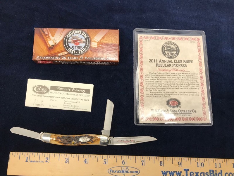 lot 318 image: Case Collectors Club 2011 #631B Stockman Jigged Bone 3-Blade