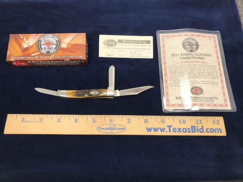 lot 320 image: Case Collectors Club Stockman 3-Blade #L50 Jigged Bone