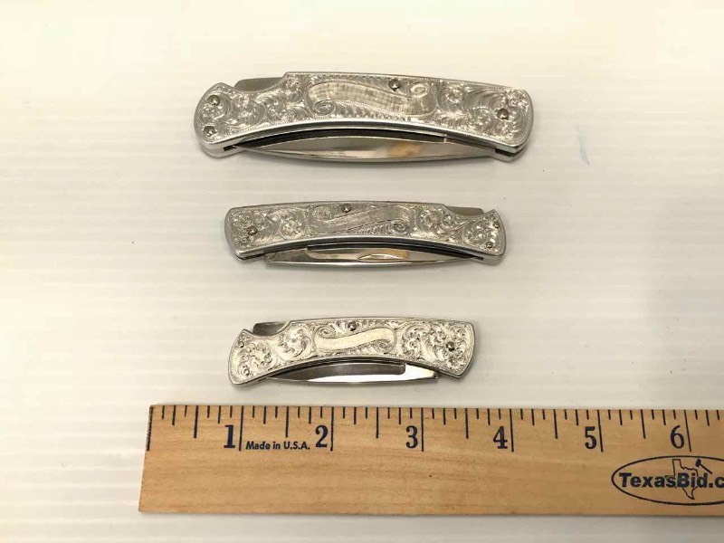 lot 337 image: (3) Buck Folding Knives 510, 513, 515