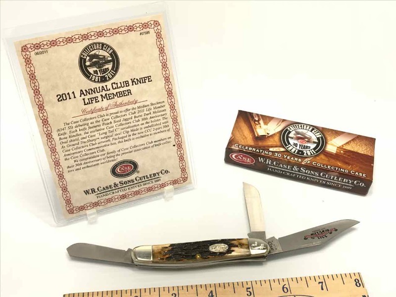 lot 372 image: Case Collectors Club  2011 Life Member (6347 SS) Stockman, 3-blade
