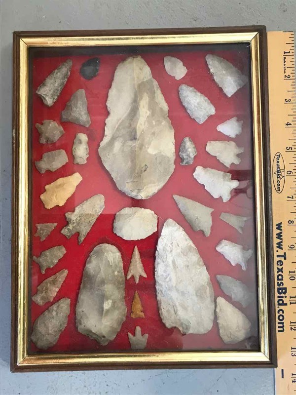 lot 583 image: Texas Native American Artifacts in Frame