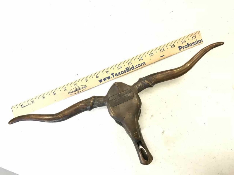 lot 614 image: Brass Steer Skull Chicken Ranch, Texas