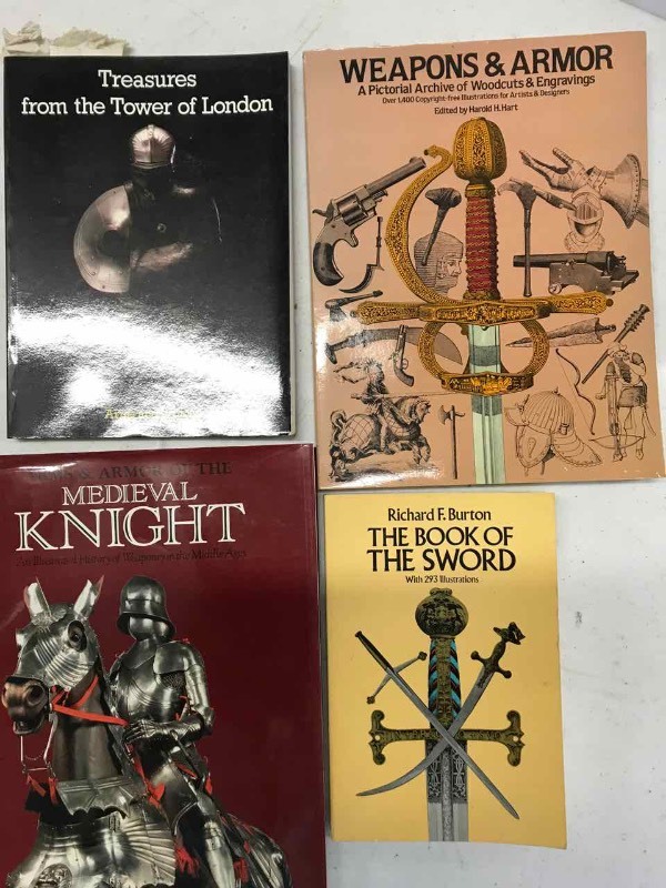 lot 629 image: (4) Books  Swords, Treasures, Weapons & Armor, Knights