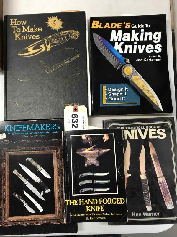 lot 632 image: (5) Books  Forged Knife, Makers, Making of, How To Make, Etc.