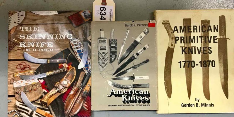lot 634 image: (3) Books  American Knives, Primitive Knives, Skinning Knife