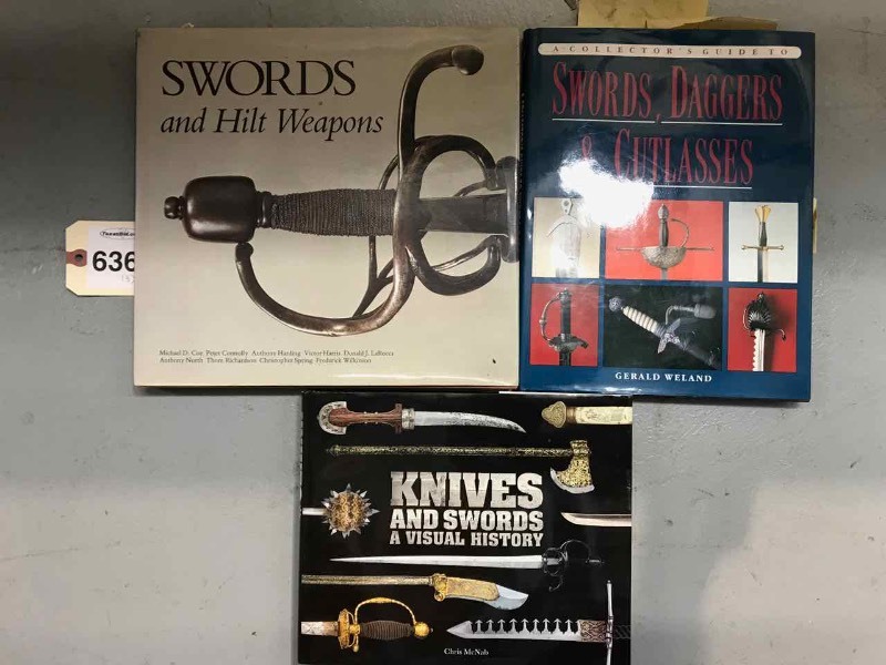lot 636 image: (3) Books  KnivesSwordsDaggersCutlasses