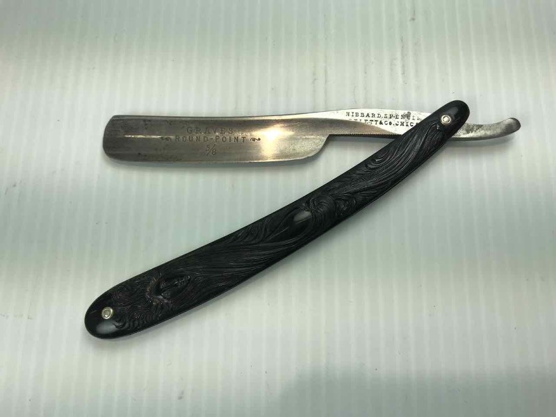 lot 710 image: Straight Razor  Hibbard Spencer Bartlett & Co. Chicago, Graves Round Point 58 Sheffield England