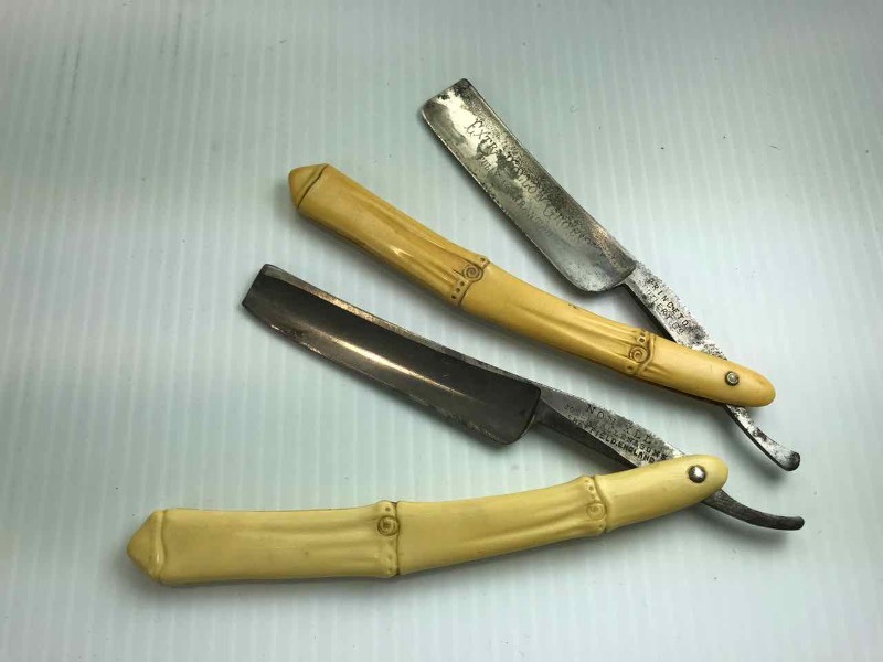 lot 761 image: (2) Straight Razors  Princeton Cutlery Co. Non-XLL Joseph Allen & Sons, Sheffield England