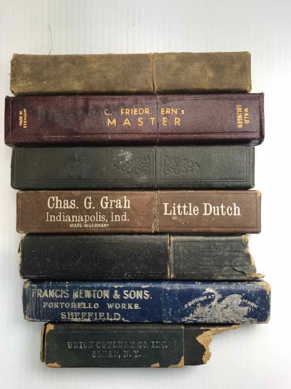 lot 784 image: (7) Empty Straight Razor Boxes