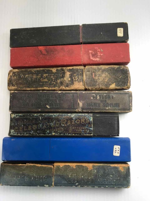 lot 786 image: (7) Empty Straight Razor Boxes