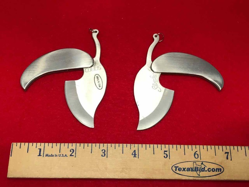 lot 528 image: (2) Knifes  Sarco Silver Leaf