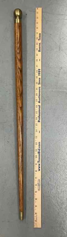 lot 688 image: Hiking Stick  Brass Handle