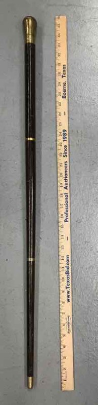 lot 690 image: Hiking Stick  Brass Handle