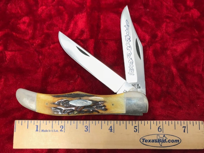 lot 103 image: Knife  Case XX Stanless USA,  5265SAB,  SSP, two bladed, (3 dot) 4 in. blade